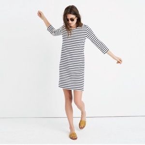 Madewell 3/4 Sleeves Striped Knit Dress